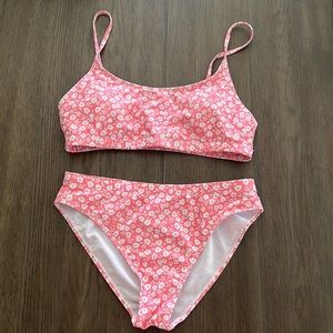 Light pink floral bathing suit